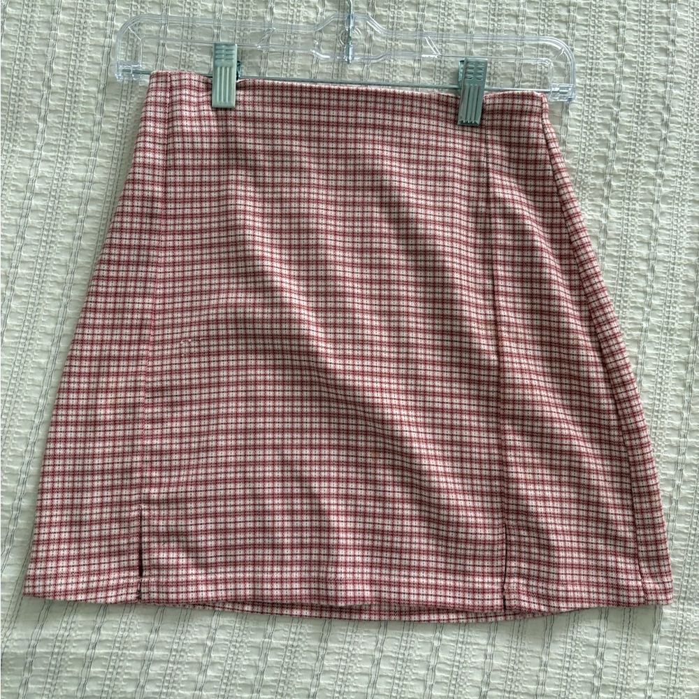 Plaid Red Mini Skirt